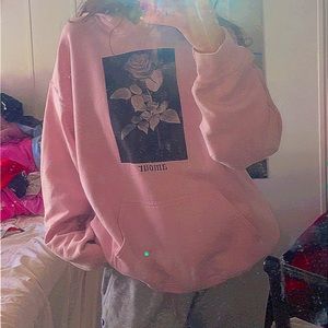 Pink rose hoodie